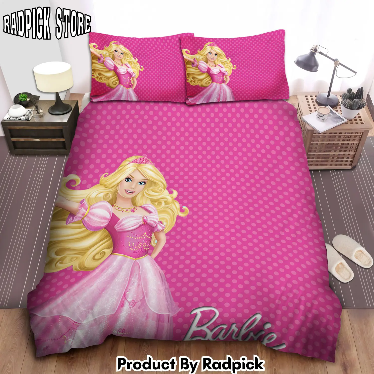 Radpick barbie bed pink dress duvet cover bedroom sets comfortable bedding sets rp3278473